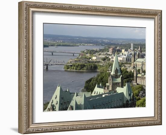 Overview of Parliament Hill from Merlot Rooftop Grill, Ottawa, Ontario, Canada, North America-De Mann Jean-Pierre-Framed Photographic Print