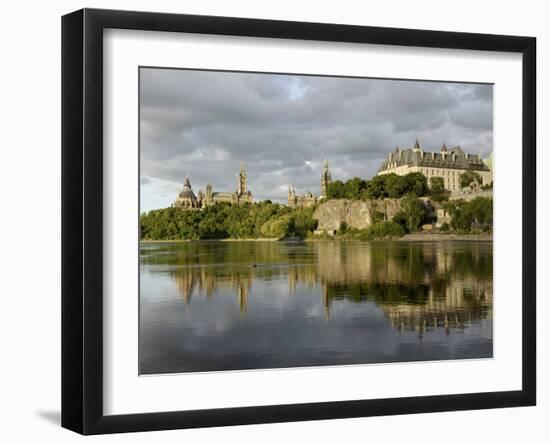 Overview of Parliament Hill from the Banks of the Ottawa River, Ottawa, Ontario Province, Canada-De Mann Jean-Pierre-Framed Photographic Print