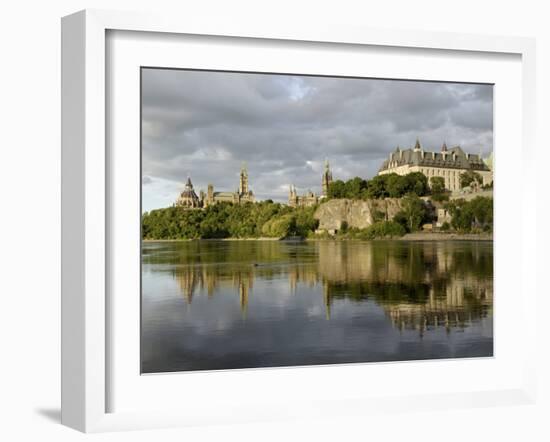 Overview of Parliament Hill from the Banks of the Ottawa River, Ottawa, Ontario Province, Canada-De Mann Jean-Pierre-Framed Photographic Print