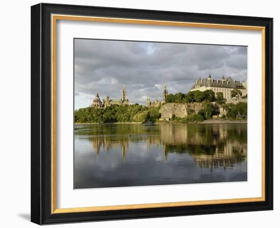 Overview of Parliament Hill from the Banks of the Ottawa River, Ottawa, Ontario Province, Canada-De Mann Jean-Pierre-Framed Photographic Print