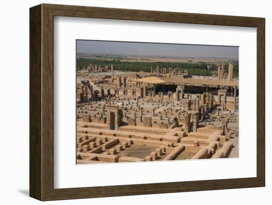 Overview of Persepolis from Tomb of Artaxerxes III, Palace of 100 Columns in foreground, UNESCO Wor-James Strachan-Framed Photographic Print