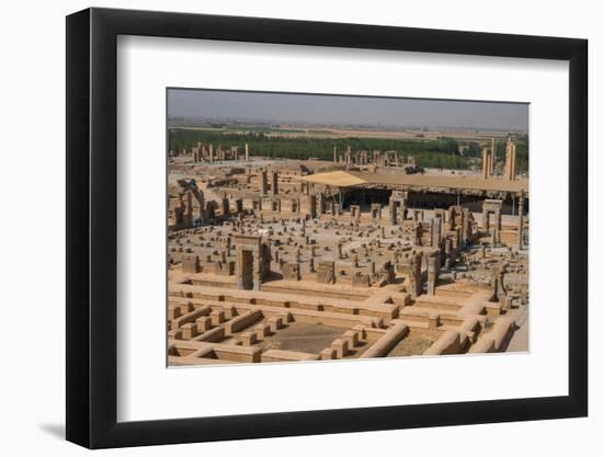 Overview of Persepolis from Tomb of Artaxerxes III, Palace of 100 Columns in foreground, UNESCO Wor-James Strachan-Framed Photographic Print