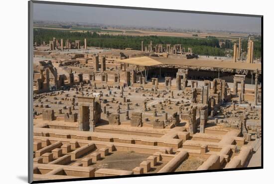 Overview of Persepolis from Tomb of Artaxerxes III, Palace of 100 Columns in foreground, UNESCO Wor-James Strachan-Mounted Photographic Print