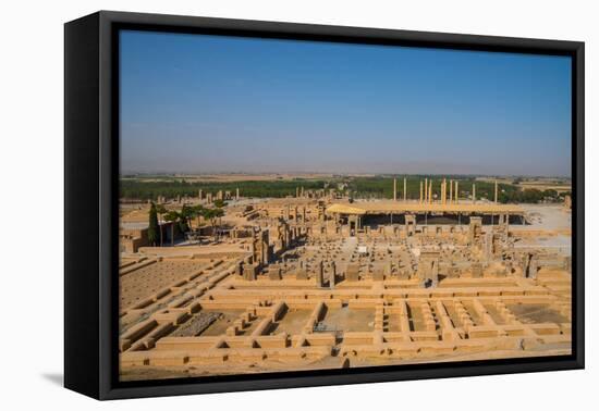 Overview of Persepolis from Tomb of Artaxerxes III, Persepolis, UNESCO World Heritage Site, Iran, M-James Strachan-Framed Premier Image Canvas