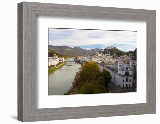 Overview of Salzburg in Autumn, Salzburg, Austria, Europe-Miles Ertman-Framed Photographic Print