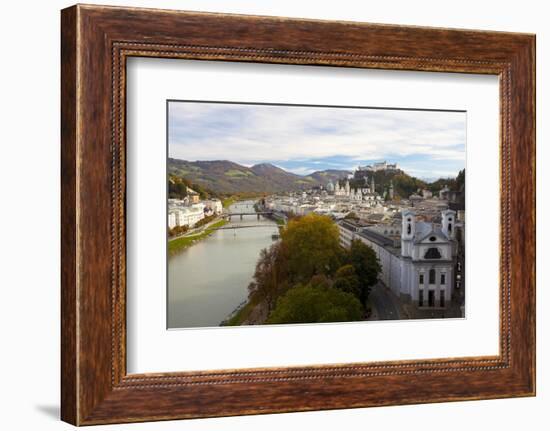 Overview of Salzburg in Autumn, Salzburg, Austria, Europe-Miles Ertman-Framed Photographic Print