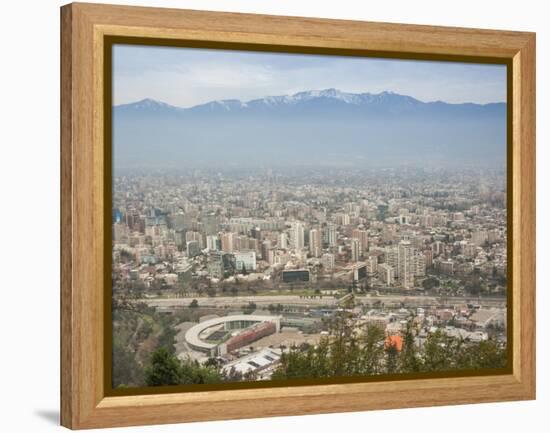 Overview of Santiago from Atop Cerro San Cristobal at Parque Metropolitano De Santiago-Kimberly Walker-Framed Premier Image Canvas