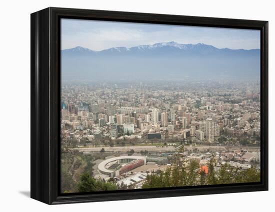 Overview of Santiago from Atop Cerro San Cristobal at Parque Metropolitano De Santiago-Kimberly Walker-Framed Premier Image Canvas