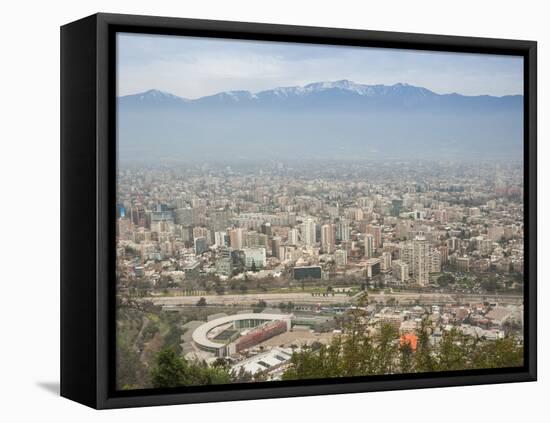 Overview of Santiago from Atop Cerro San Cristobal at Parque Metropolitano De Santiago-Kimberly Walker-Framed Premier Image Canvas