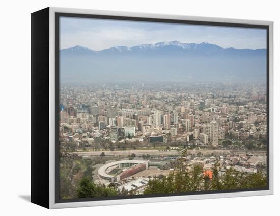 Overview of Santiago from Atop Cerro San Cristobal at Parque Metropolitano De Santiago-Kimberly Walker-Framed Premier Image Canvas