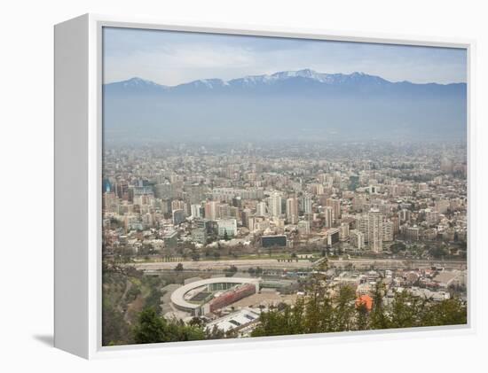 Overview of Santiago from Atop Cerro San Cristobal at Parque Metropolitano De Santiago-Kimberly Walker-Framed Premier Image Canvas