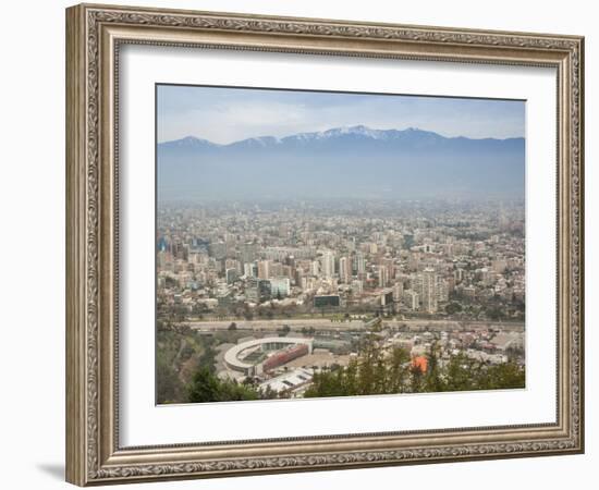 Overview of Santiago from Atop Cerro San Cristobal at Parque Metropolitano De Santiago-Kimberly Walker-Framed Photographic Print