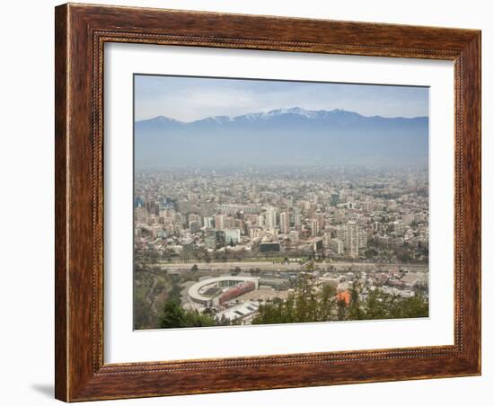 Overview of Santiago from Atop Cerro San Cristobal at Parque Metropolitano De Santiago-Kimberly Walker-Framed Photographic Print