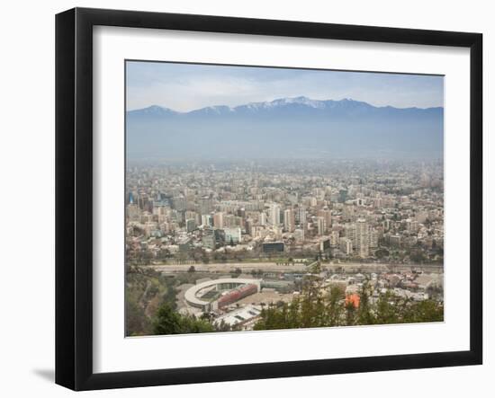 Overview of Santiago from Atop Cerro San Cristobal at Parque Metropolitano De Santiago-Kimberly Walker-Framed Photographic Print