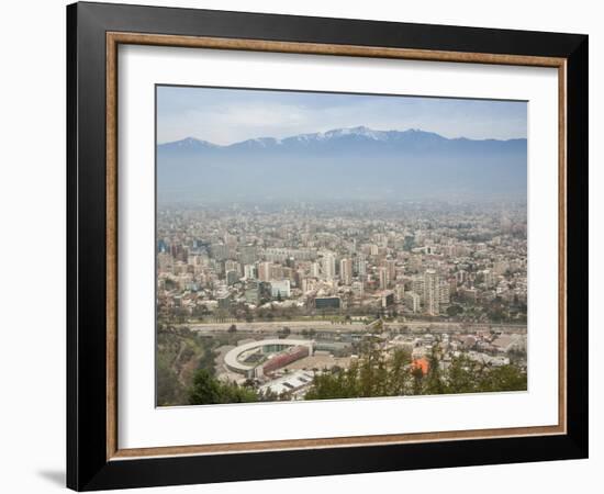Overview of Santiago from Atop Cerro San Cristobal at Parque Metropolitano De Santiago-Kimberly Walker-Framed Photographic Print