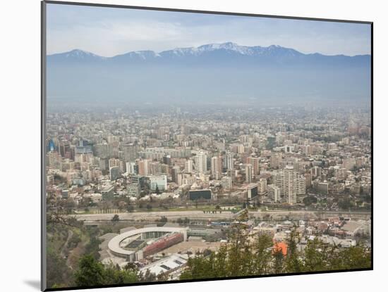 Overview of Santiago from Atop Cerro San Cristobal at Parque Metropolitano De Santiago-Kimberly Walker-Mounted Photographic Print