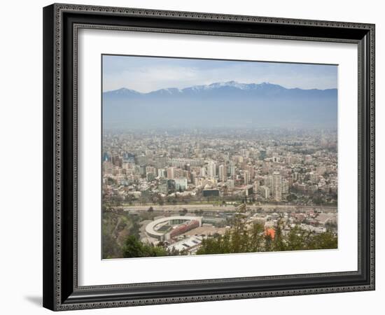 Overview of Santiago from Atop Cerro San Cristobal at Parque Metropolitano De Santiago-Kimberly Walker-Framed Photographic Print