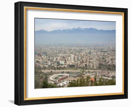 Overview of Santiago from Atop Cerro San Cristobal at Parque Metropolitano De Santiago-Kimberly Walker-Framed Photographic Print