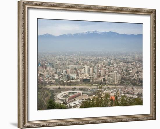 Overview of Santiago from Atop Cerro San Cristobal at Parque Metropolitano De Santiago-Kimberly Walker-Framed Photographic Print