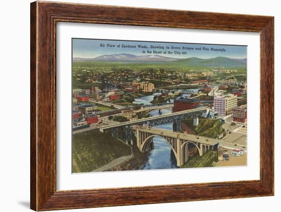 Overview of Spokane-null-Framed Art Print