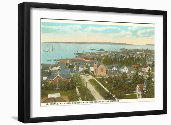 Overview of St. Ignace, Michigan-null-Framed Art Print