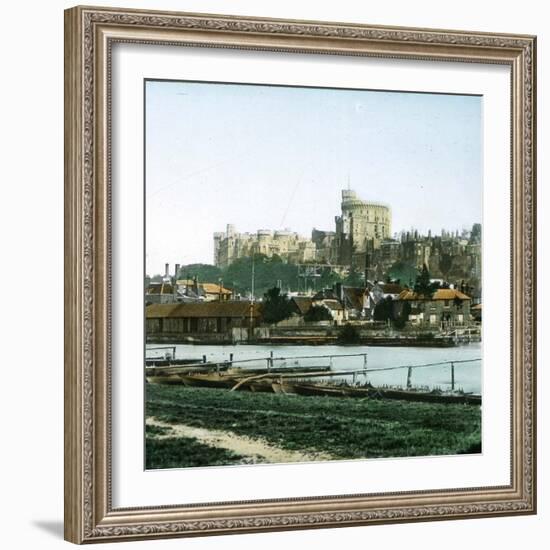 Overview of the Castle from the River Thames, Windsor (England)-Leon, Levy et Fils-Framed Photographic Print