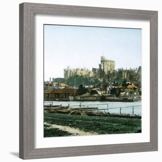 Overview of the Castle from the River Thames, Windsor (England)-Leon, Levy et Fils-Framed Photographic Print