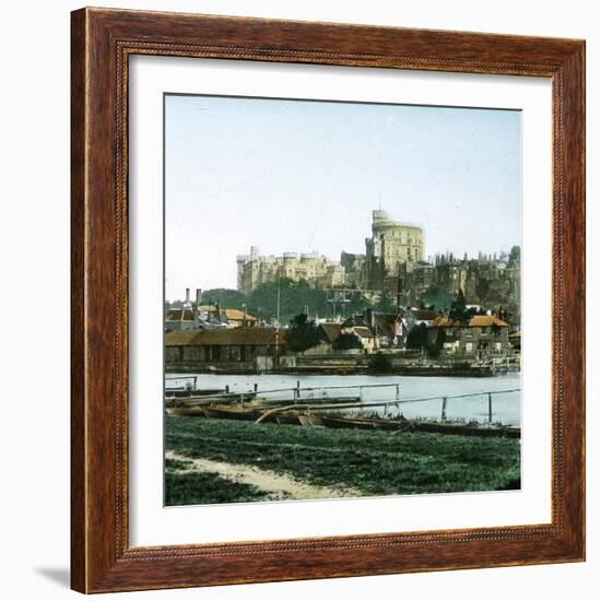 Overview of the Castle from the River Thames, Windsor (England)-Leon, Levy et Fils-Framed Photographic Print