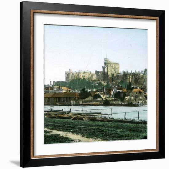 Overview of the Castle from the River Thames, Windsor (England)-Leon, Levy et Fils-Framed Photographic Print