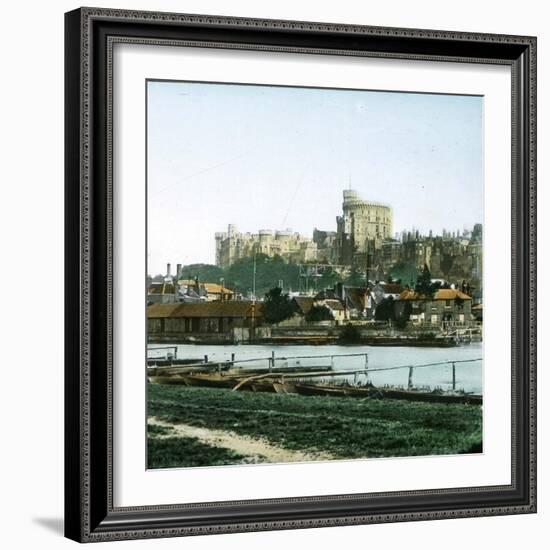 Overview of the Castle from the River Thames, Windsor (England)-Leon, Levy et Fils-Framed Photographic Print