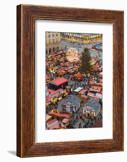 Overview of the Dresden Strietzelmarkt Christmas Market, Dresden, Saxony, Germany, Europe-Miles Ertman-Framed Photographic Print