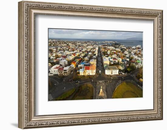 Overview of the Historic Centre of Reykjavik, Iceland, Polar Regions-Miles Ertman-Framed Photographic Print