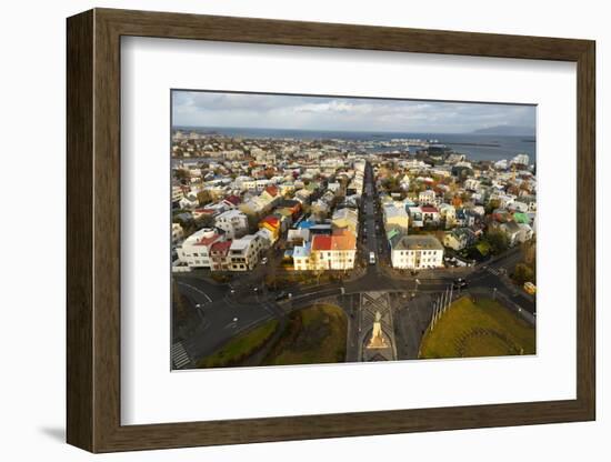 Overview of the Historic Centre of Reykjavik, Iceland, Polar Regions-Miles Ertman-Framed Photographic Print