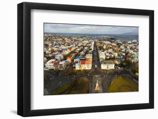 Overview of the Historic Centre of Reykjavik, Iceland, Polar Regions-Miles Ertman-Framed Photographic Print