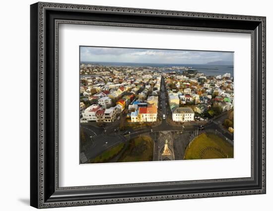 Overview of the Historic Centre of Reykjavik, Iceland, Polar Regions-Miles Ertman-Framed Photographic Print