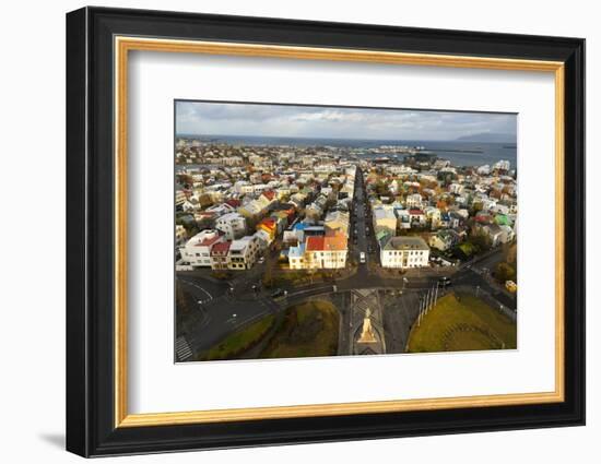 Overview of the Historic Centre of Reykjavik, Iceland, Polar Regions-Miles Ertman-Framed Photographic Print