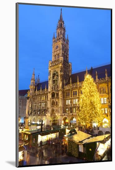 Overview of the Marienplatz Christmas Market and the New Town Hall, Munich, Bavaria, Germany-Miles Ertman-Mounted Photographic Print