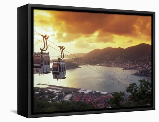 Overview of Town and Harbor, Charlotte Amalie, St. Thomas, Caribbean-Robin Hill-Framed Premier Image Canvas