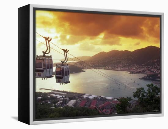 Overview of Town and Harbor, Charlotte Amalie, St. Thomas, Caribbean-Robin Hill-Framed Premier Image Canvas