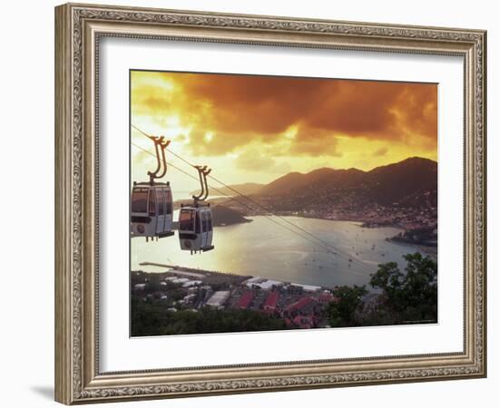 Overview of Town and Harbor, Charlotte Amalie, St. Thomas, Caribbean-Robin Hill-Framed Photographic Print