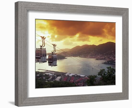 Overview of Town and Harbor, Charlotte Amalie, St. Thomas, Caribbean-Robin Hill-Framed Photographic Print