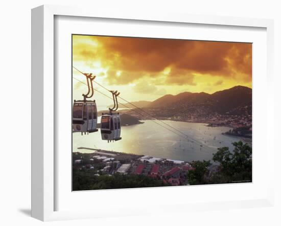 Overview of Town and Harbor, Charlotte Amalie, St. Thomas, Caribbean-Robin Hill-Framed Photographic Print