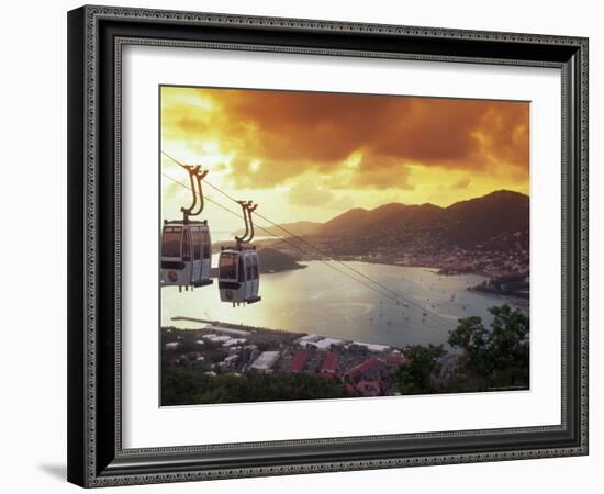 Overview of Town and Harbor, Charlotte Amalie, St. Thomas, Caribbean-Robin Hill-Framed Photographic Print