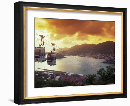 Overview of Town and Harbor, Charlotte Amalie, St. Thomas, Caribbean-Robin Hill-Framed Photographic Print