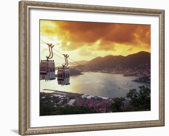 Overview of Town and Harbor, Charlotte Amalie, St. Thomas, Caribbean-Robin Hill-Framed Photographic Print