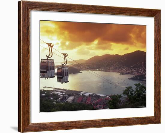 Overview of Town and Harbor, Charlotte Amalie, St. Thomas, Caribbean-Robin Hill-Framed Photographic Print