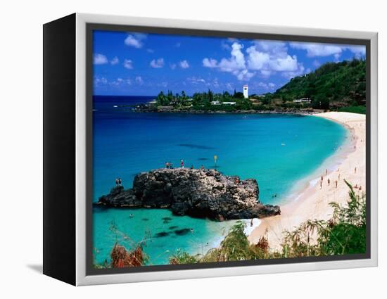 Overview of Waimea Bay on the North Shore, Waimea, U.S.A.-Ann Cecil-Framed Premier Image Canvas