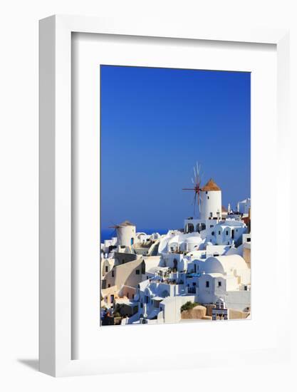 Overview on Oia on the Island of Santorini in Greece-Netfalls-Framed Photographic Print