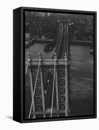 Overview Picture Looking Down at Brooklyn from Manhattan over the East River-Dmitri Kessel-Framed Premier Image Canvas