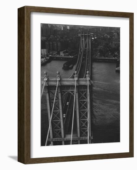 Overview Picture Looking Down at Brooklyn from Manhattan over the East River-Dmitri Kessel-Framed Photographic Print